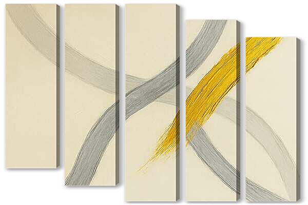 Модульная картина - Золотой мазок 2