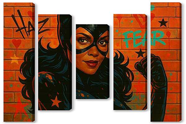 Модульная картина - Яркое граффити кошки