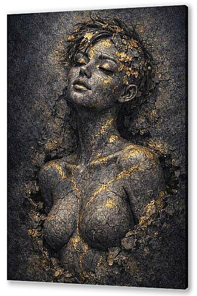 Постер (плакат) - Золотая Арт Девушка