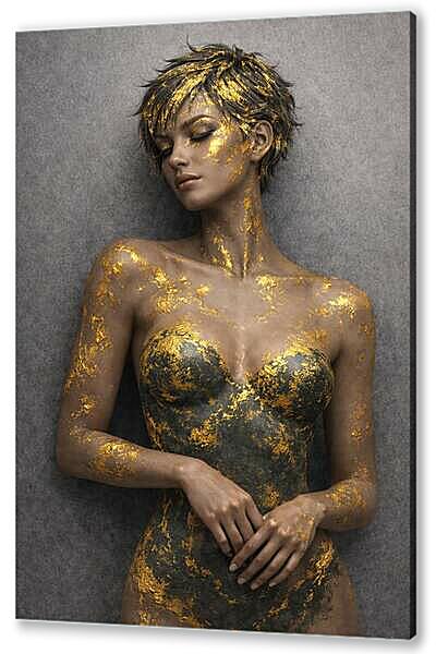 Постер (плакат) - Девушка в золотой патине