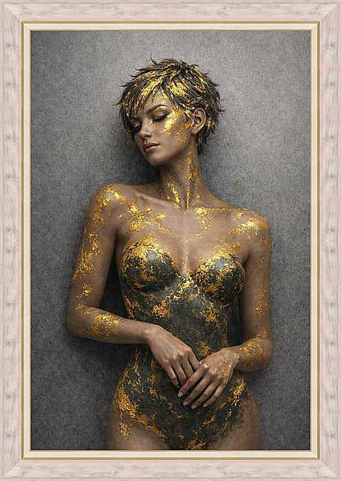 Картина - Девушка в золотой патине