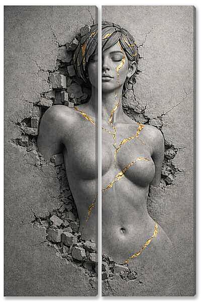 Модульная картина - Элегантная каменная девушка