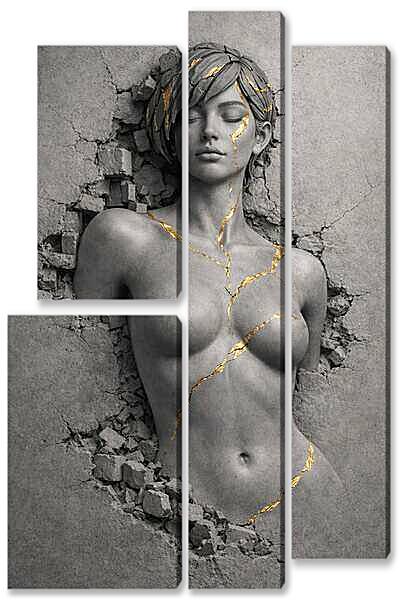 Модульная картина - Элегантная каменная девушка