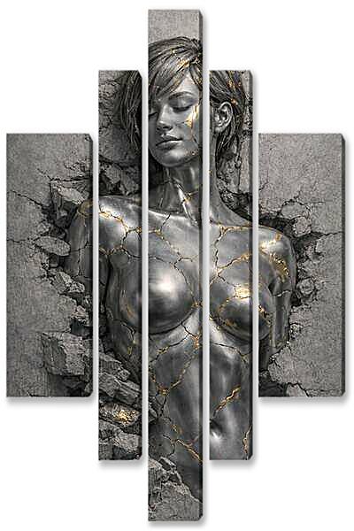 Модульная картина - Титановая девушка