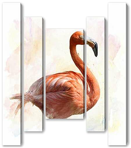 Модульная картина - Розовый фламинго