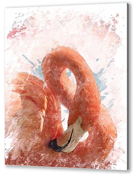 Постер (плакат) - Розовый фламинго