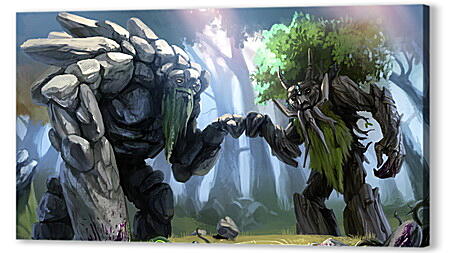 Картина маслом - dota 2, treant protector, trees
