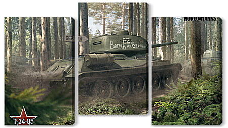 Модульная картина - world of tanks, tank, timber
