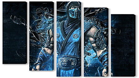 Модульная картина - mortal kombat, sub zero, art
