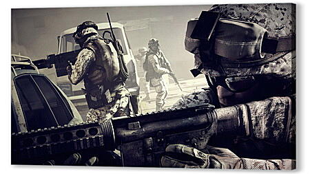 Постер (плакат) - battlefield, soldiers, gun
