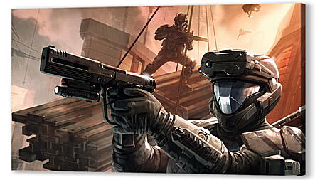 Картина маслом - halo 3, soldiers, gun
