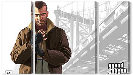 Модульная картина - niko bellic, gta 4, grand theft auto 4
