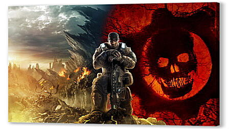 gears of war, skull, soldier
