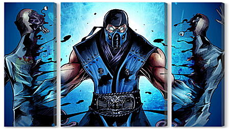 Модульная картина - mortal kombat, sub-zero, ninja
