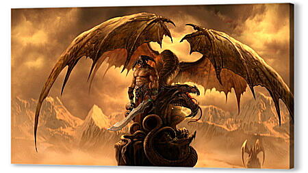 Картина маслом - dragons eternity, dragon, art