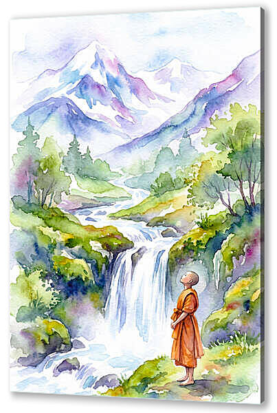 На природе, акварель