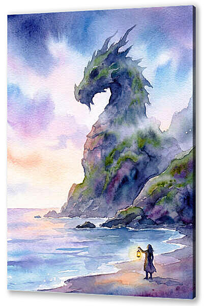 Сказочная гора, акварель