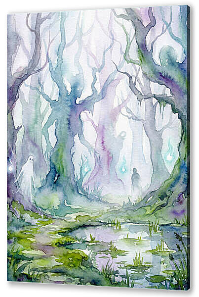Призрачный лес, акварель