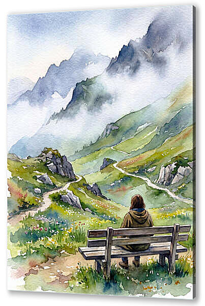 В ожидании, акварель