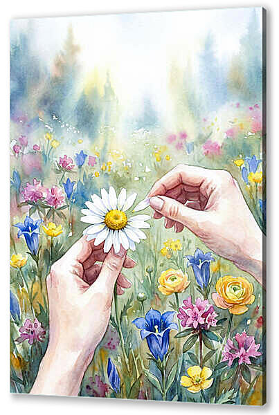 Ромашка, акварель