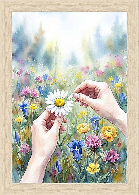 Картина - Ромашка, акварель