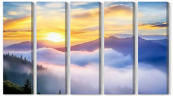 Модульная картина - Солнце в тумане