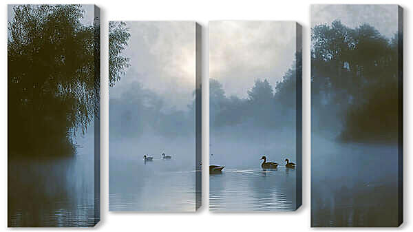Модульная картина - Утки на реке