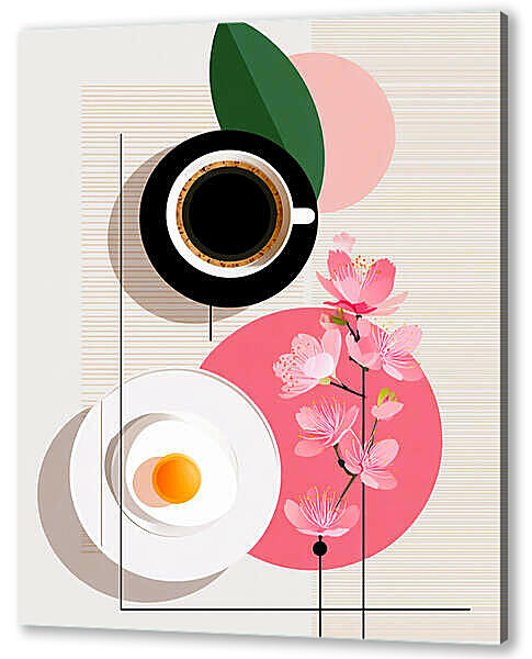 Завтрак, вид сверху, для кухни