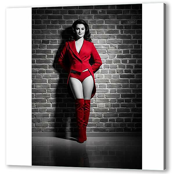 Постер (плакат) - Модель в красном фраке, чб постер
