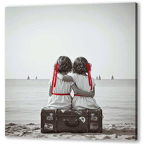 Две сестры, чб постер