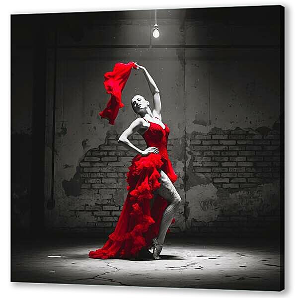 Постер (плакат) - Испанский танец, чб постер