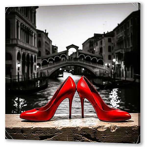 Красные туфельки, чб постер