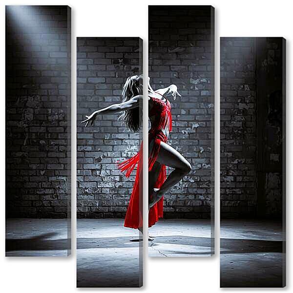 Модульная картина - Танец, чб постер
