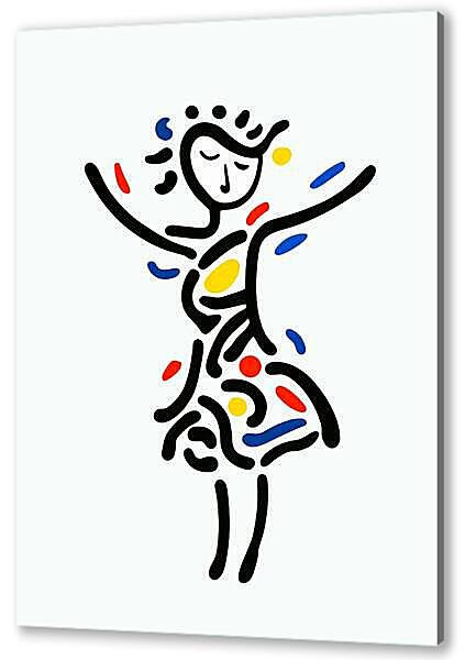 Постер (плакат) - Девушка, весёлая графика