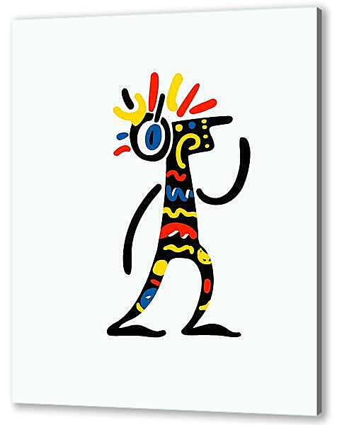 Постер (плакат) - В наушниках, весёлая графика