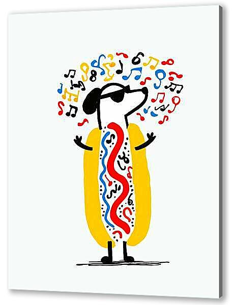 Хот дог, весёлая графика