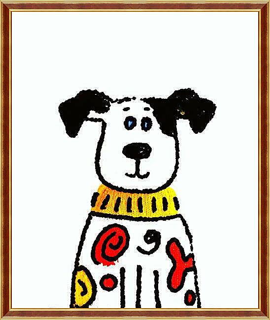 Картина - Пёс, весёлая графика