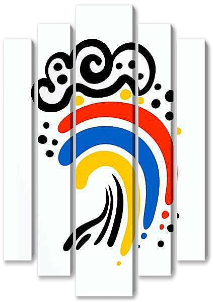 Модульная картина - Радуга, весёлая графика