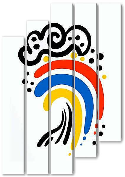 Модульная картина - Радуга, весёлая графика