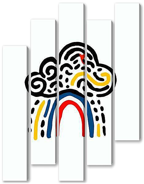 Модульная картина - Туча, весёлая графика