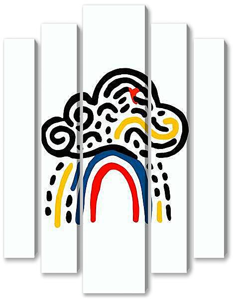 Модульная картина - Туча, весёлая графика