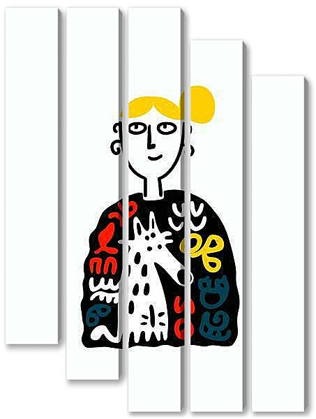 Модульная картина - Любимый пёсик, веселая графика