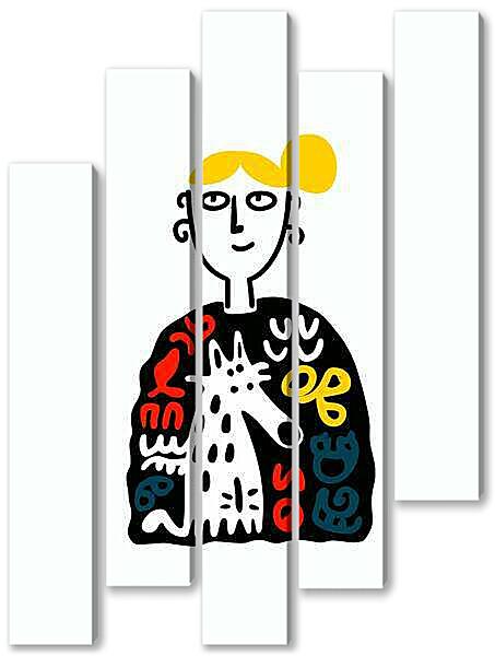 Модульная картина - Любимый пёсик, веселая графика