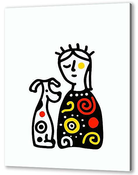 Постер (плакат) - Я и моя собака, веселая графика