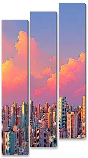 Модульная картина - Город 4, фэнтези