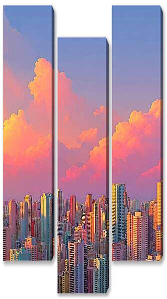 Модульная картина - Город 4, фэнтези