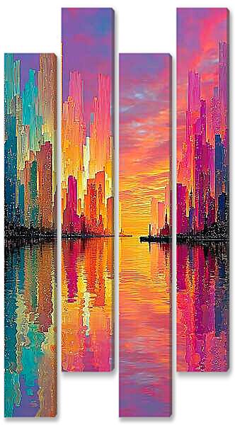 Модульная картина - Город 3, фэнтези