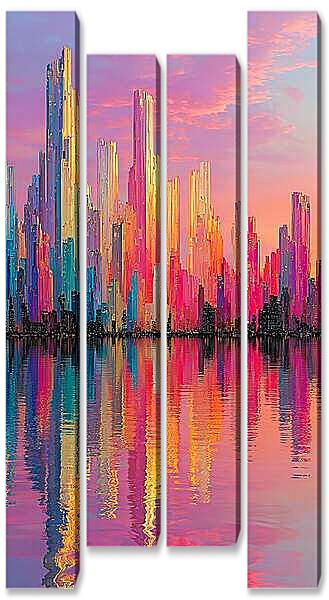 Модульная картина - Город 2, фэнтези