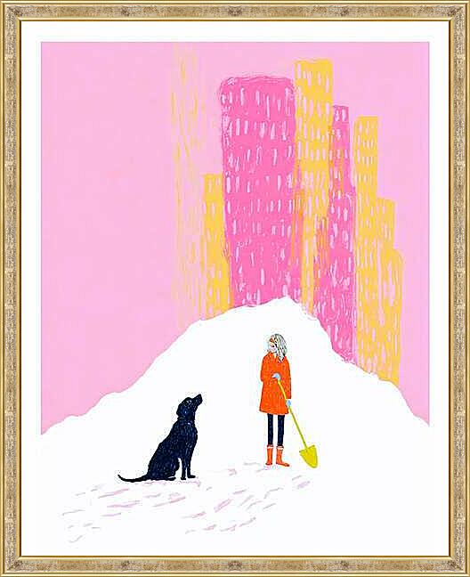 Картина - Зима в городе