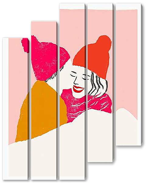 Модульная картина - Поцелуй в снегу